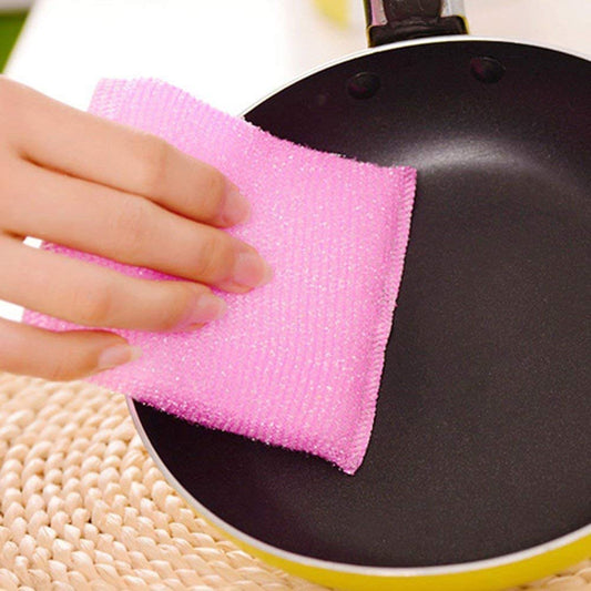 Non-scratch scrubber for non-stick pans and stainless steel