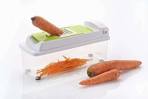 12 in 1 Multipurpose Chopper, Fruits & Vegetable Cutters, Grater Peeler Chipser, Unbreakable Food Grade Body, Easy Push to Clean Button Slicer Dicer, Chopper for Kitchen (Green, Plastic)