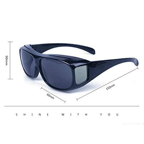HD Vision Day & Night Unisex Goggles Anti-Glare Polarized Sunglasses Men/Women Driving Glasses UV Protection All Bikes&Car-Pack of 2 Goggles (Yellow/Black)