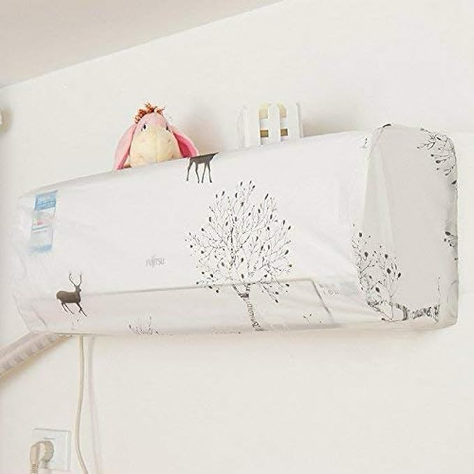 Air Conditioner Cover for 1.5 & 2 Ton Split AC | Dustproof Waterproof Stretchable AC Cover with Elastic | Folding Adjustable Protective Cover for All Company Models 110 x 33 x 31 CM Multicolour.