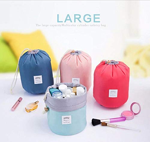 Bucket Barrel Shaped Cosmetic Bag | Toiletry Bags | Round Makeup Pouch for Girls and Women (Multi Color)
