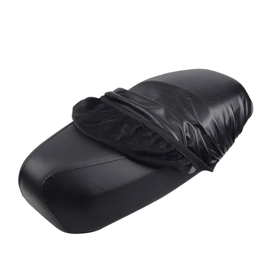 Universal Motorcycle Seat Cover PU Leather & 3D Mesh | Waterproof Breathable Scooter/Scooty Seat Cushion Cover | Removable Washable Motorbike Seat Protector (Black)