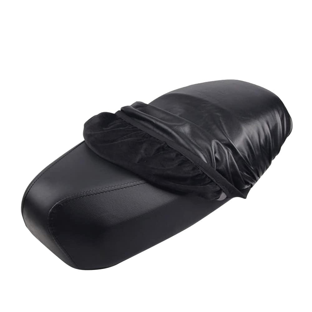 Universal Motorcycle Seat Cover PU Leather & 3D Mesh | Waterproof Breathable Scooter/Scooty Seat Cushion Cover | Removable Washable Motorbike Seat Protector (Black)