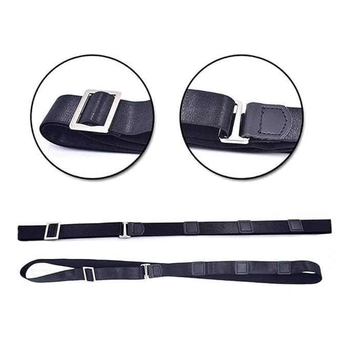 Advanced Tucker Shirt Stay Tuck in Adjustable Belt For Men And Women | Formal, Garter Elastic Strecheable Belt (Black)