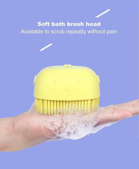Silicone Bath Body Brush Shower Scrubber, For Cleaning Body with Shower Gel Dispenser Soft Massager with Non-toxic Brushes (Random Colors)