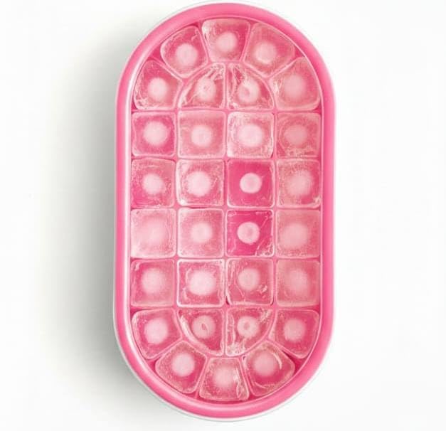 Flexible Silicone Ice Cube Tray with Lid 3.5 cm Ice Cube Mold for Whiskey Cocktails Juice Ice Coffee Jelly Chocolate Frozen Treats (Pack of 1)
