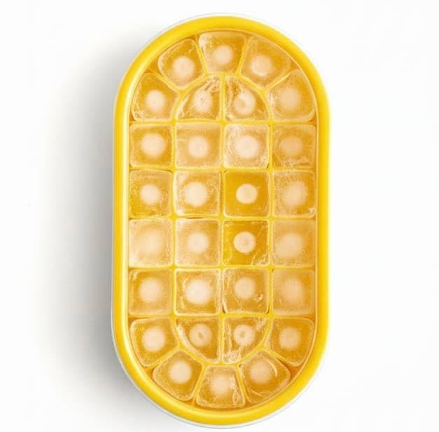 Flexible Silicone Ice Cube Tray with Lid 3.5 cm Ice Cube Mold for Whiskey Cocktails Juice Ice Coffee Jelly Chocolate Frozen Treats (Pack of 1)