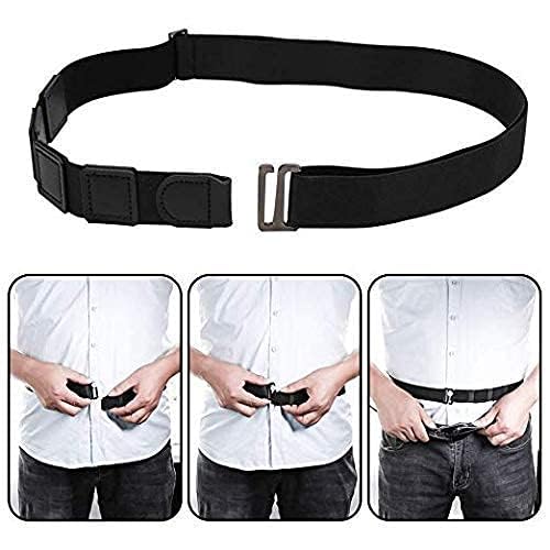 Advanced Tucker Shirt Stay Tuck in Adjustable Belt For Men And Women | Formal, Garter Elastic Strecheable Belt (Black)