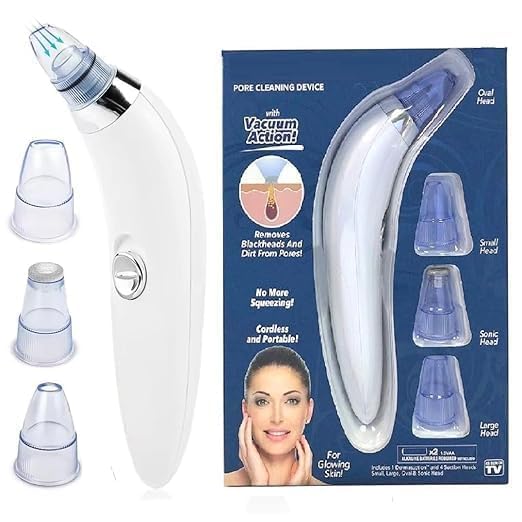 4 In 1 Multi-Function Blackhead Whitehead Extractor Remover Device Facial Cleansing Tool,Skin Cleaner,Pimple Removal Tool,Acne Pimple Pore Cleaner Vacuum Suction Tool For Men & Women