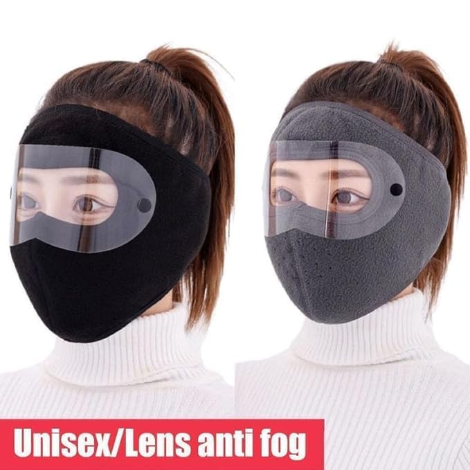 Unisex Full Face Mask Windproof and Sun Protection Washable Mask Warm Anti Fog Removable Eye Protection Screen Summer Keep Goggles Cycling and Bike Mask for Women and Men[ Black]