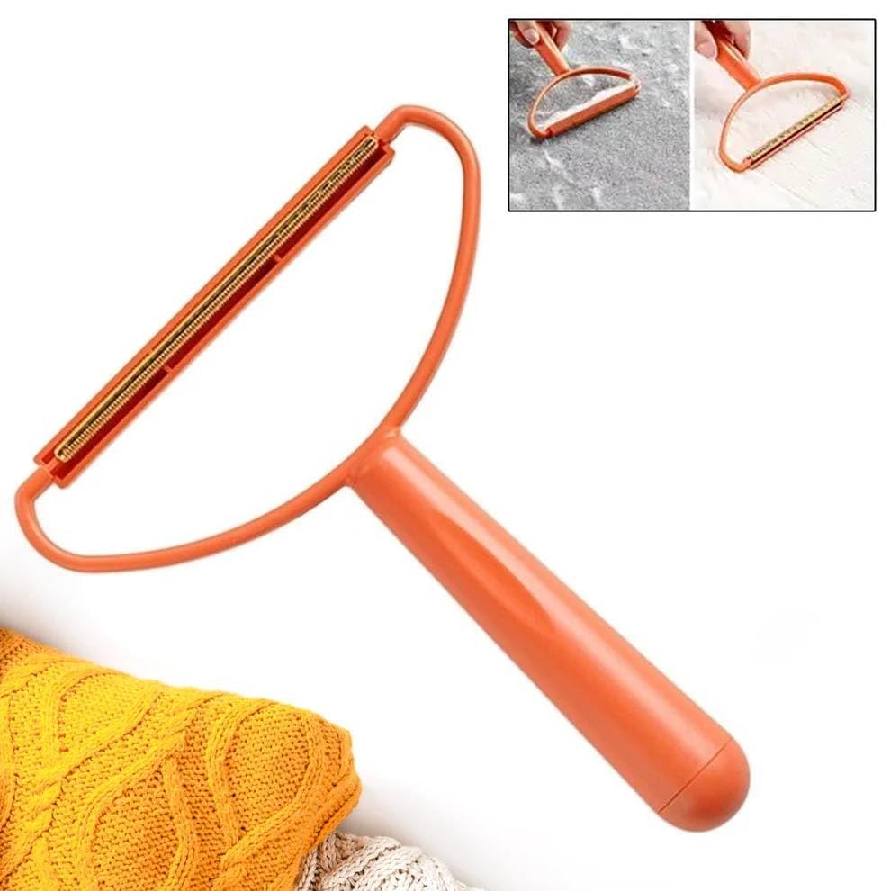2 in 1 Portable Lint Remover Brush | Stainless Steel Pet Hair and Dust Cleaner for Clothes, Carpets and Furniture (Pack of 1)