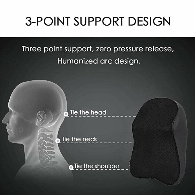 Car Seat Neck Pillows - Car Headrest Pillow - Car Neck Support - Memory Foam - Soft, Breathable & Ergonomic Design - Ideal for Neck Pain Relieve & Cervical Support