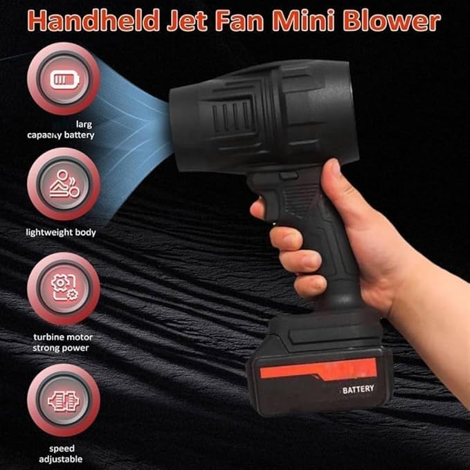 48V Cordless Professional Turbo Jet Fan – High-Power Brushless Motor Air Blower for Car, Home & Workshop Cleaning