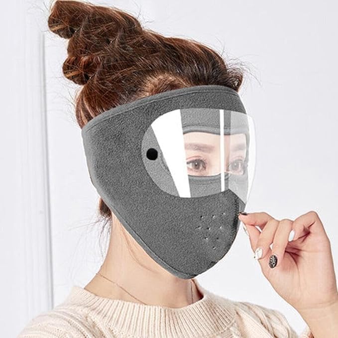 Unisex Full Face Mask Windproof and Sun Protection Washable Mask Warm Anti Fog Removable Eye Protection Screen Summer Keep Goggles Cycling and Bike Mask for Women and Men[ Black]