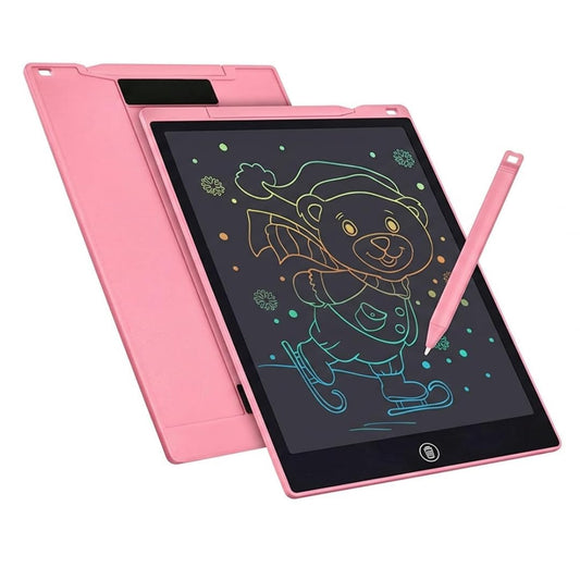 Pink 12 inch LCD writing tablet for kids drawing