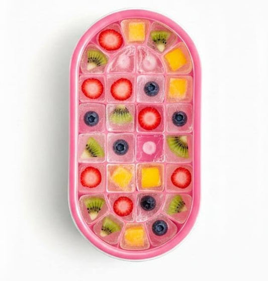 Flexible Silicone Ice Cube Tray with Lid 3.5 cm Ice Cube Mold for Whiskey Cocktails Juice Ice Coffee Jelly Chocolate Frozen Treats (Pack of 1)