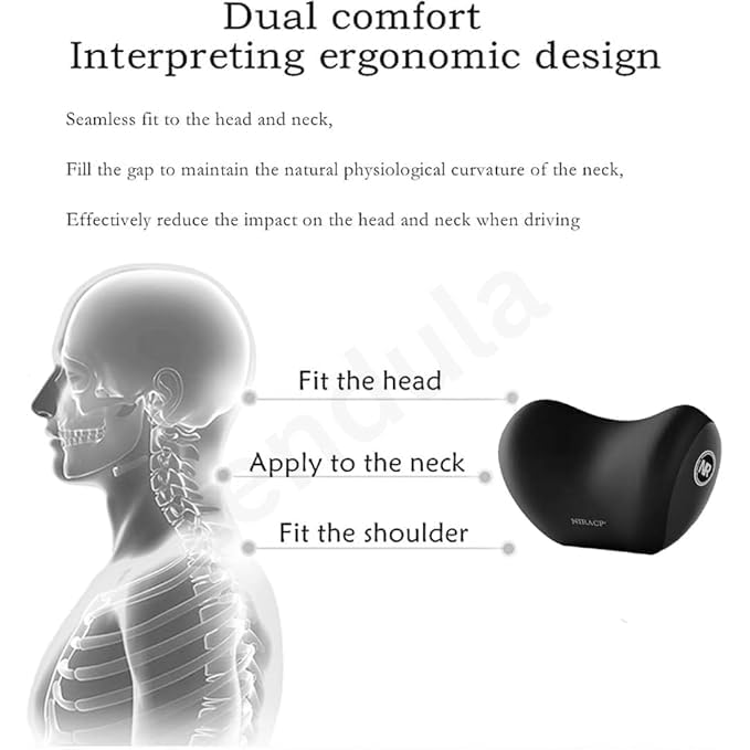 Car Neck Pillow,Neck Pain Relief for Long Drive Car Seat Back Head Rest Memory Foam Pillow for Driving with Adjustable Strap,and Breathable Removable Cover