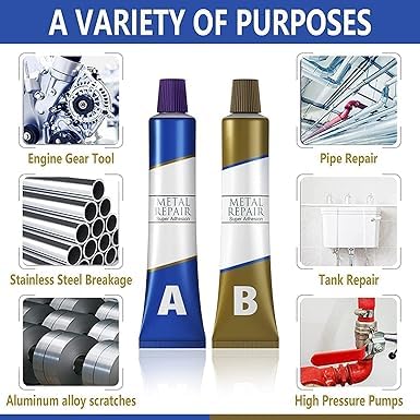 AB Welding Glue Repair Paste – Heavy Duty Metal Adhesive for Cast Iron, Steel & Aluminum – Cold Weld & Heat Resistant Bonding Agent