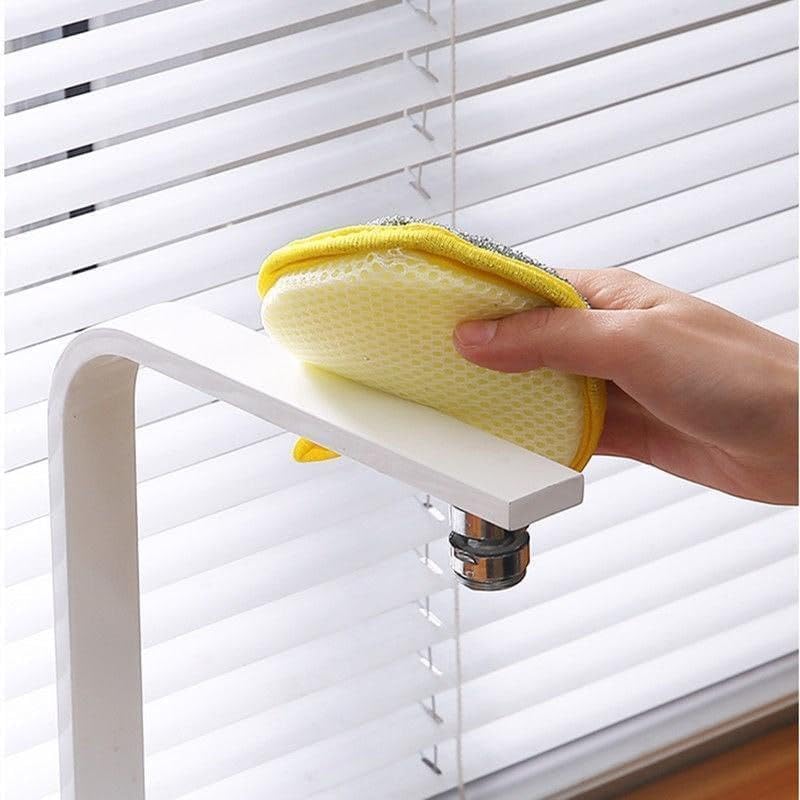 Non-Scratch Steel Wire Dish Scrubber with Soft Sponge, Double-Sided Round Cleaning Pad for Utensils, Plates, Pots, Kitchen Sink & Cookware (Pack of 5)