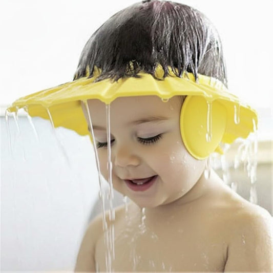Adjustable Baby Bath Shower Cap – Soft Silicone Hair Wash Visor with Eye & Ear Protection | Waterproof Shampoo Shield for Newborns, Toddlers & Kids (Multicolor, Pack of 1)