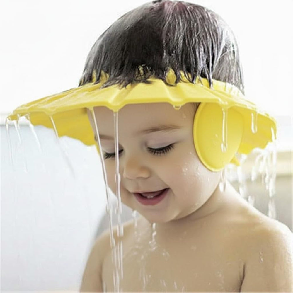 Adjustable Baby Bath Shower Cap – Soft Silicone Hair Wash Visor with Eye & Ear Protection | Waterproof Shampoo Shield for Newborns, Toddlers & Kids (Multicolor, Pack of 1)