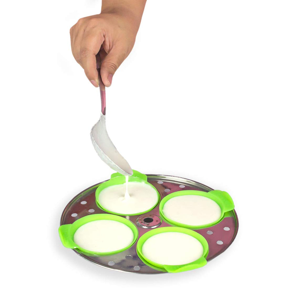 Premium Silicone Idly Maker | 8Pcs | Multipurpose- Dhokla Maker | Cupcake I Muffin Maker | Perfect round shaped Idlis I Food Grade Silicone | BPA Free | Minimum Wastage of Batter | Oven, Microwave & Dishwasher Safe
