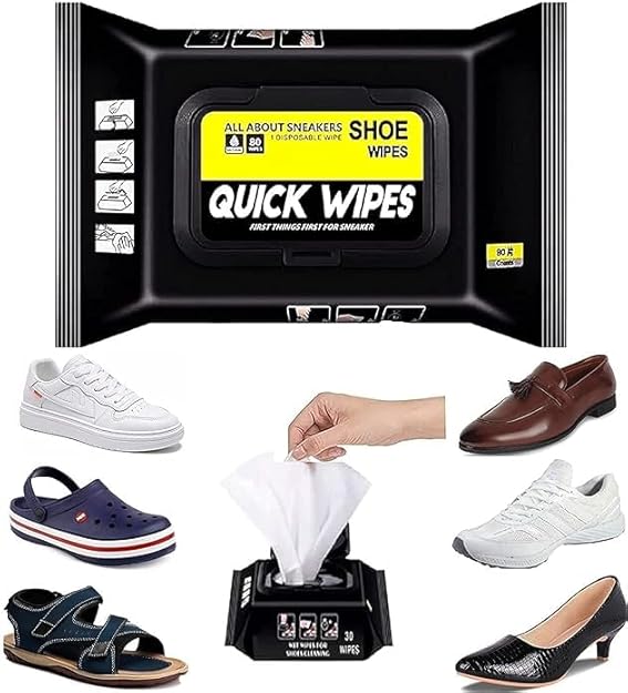 Natural sneaker cleaner wipes 80 pack for white shoes