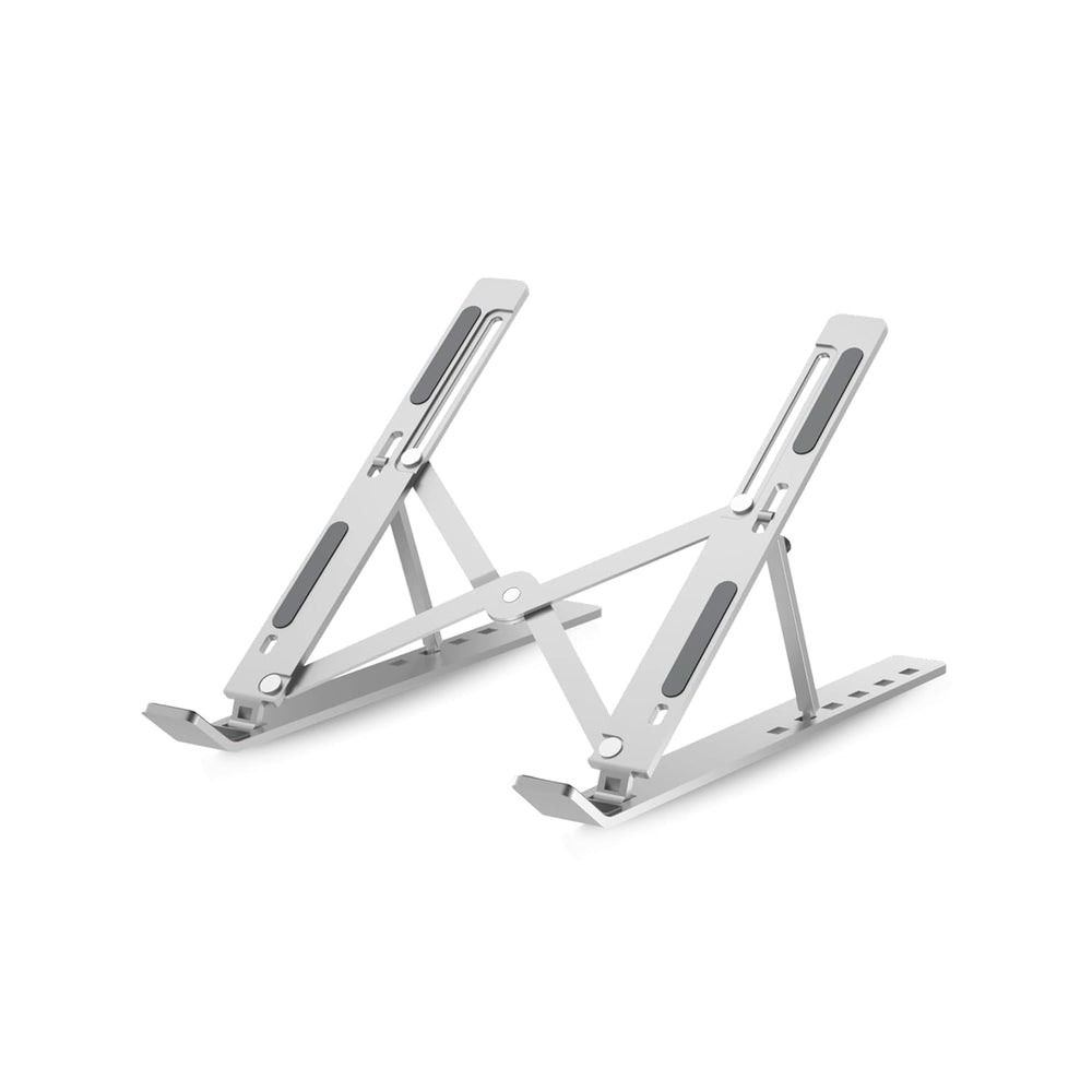Laptop Tabletop Stand, Fold-Up, Adjustable, Ventilated, Portable Holder For Desk, Aluminum Foldable Laptop Ergonomic Compatibility With Up To 15.6-Inch Laptop, All Mac, Tab, And Mobile (Silver)