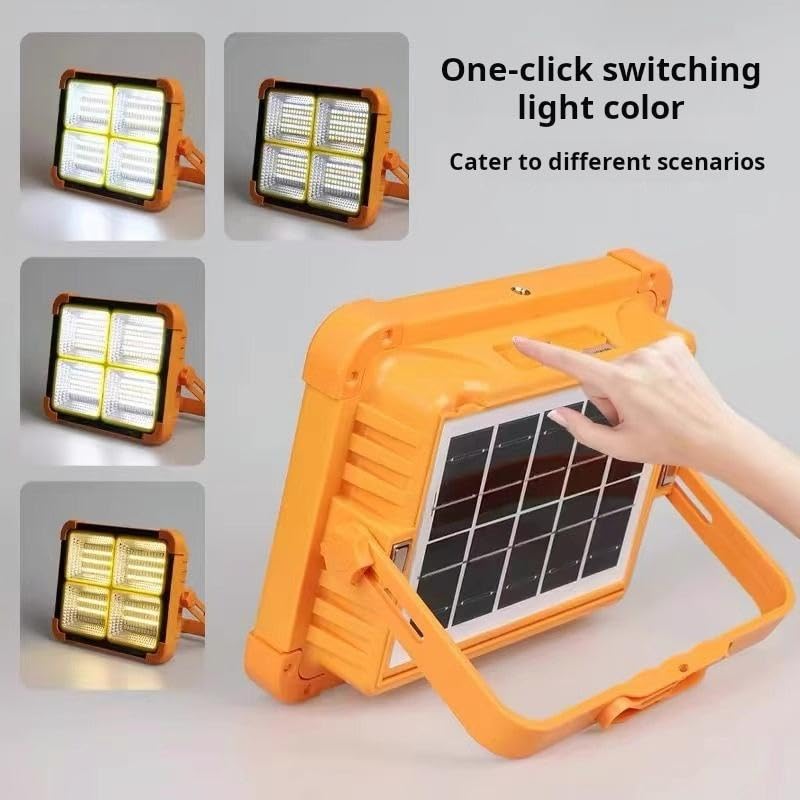 Portable LED Work Solar Light Use for emergency IP66 Waterproof,USB & Solar Rechargeable LED Flood Light - 288 LED's Outdoor Light 5 Adjustable Light mode for Garden, Camping, Garage