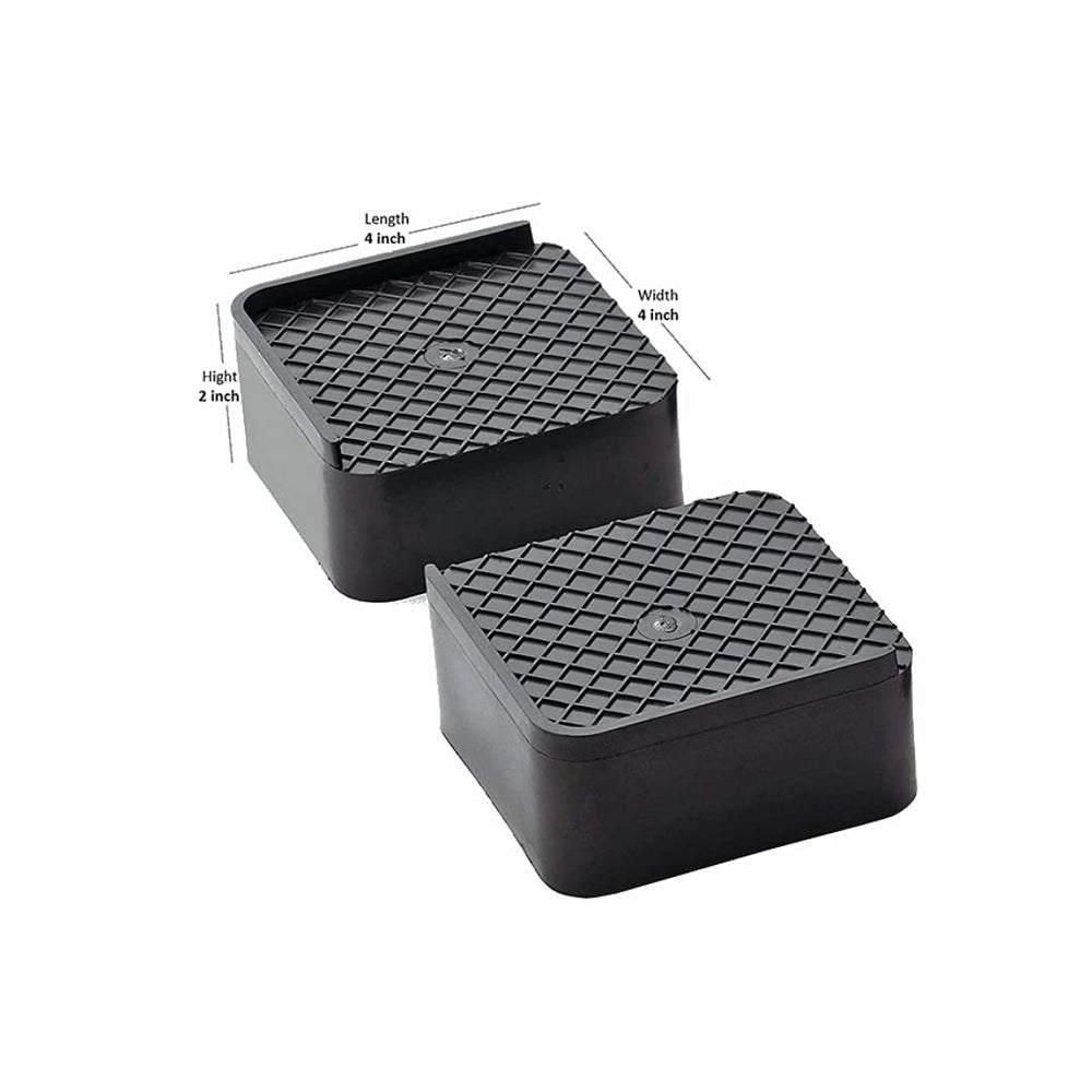 Premier All in 1 Stand, 4-Pieces, Square, Black, for Almirah, Wardrobe, Refrigerator, Washing Machine