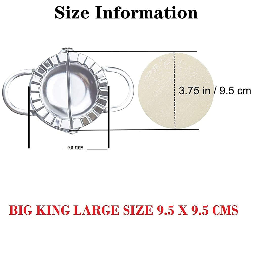 Big Size Stainless Steel Dumpling Making Kit,Gujiya/Gujia Karanji Momos Maker Mould Cutter Sacha Machine,Kitchen Molds for Festivals,Ravioli Cake Dumpling Pastry Pierogi Dough Wraps Mold-1Pc