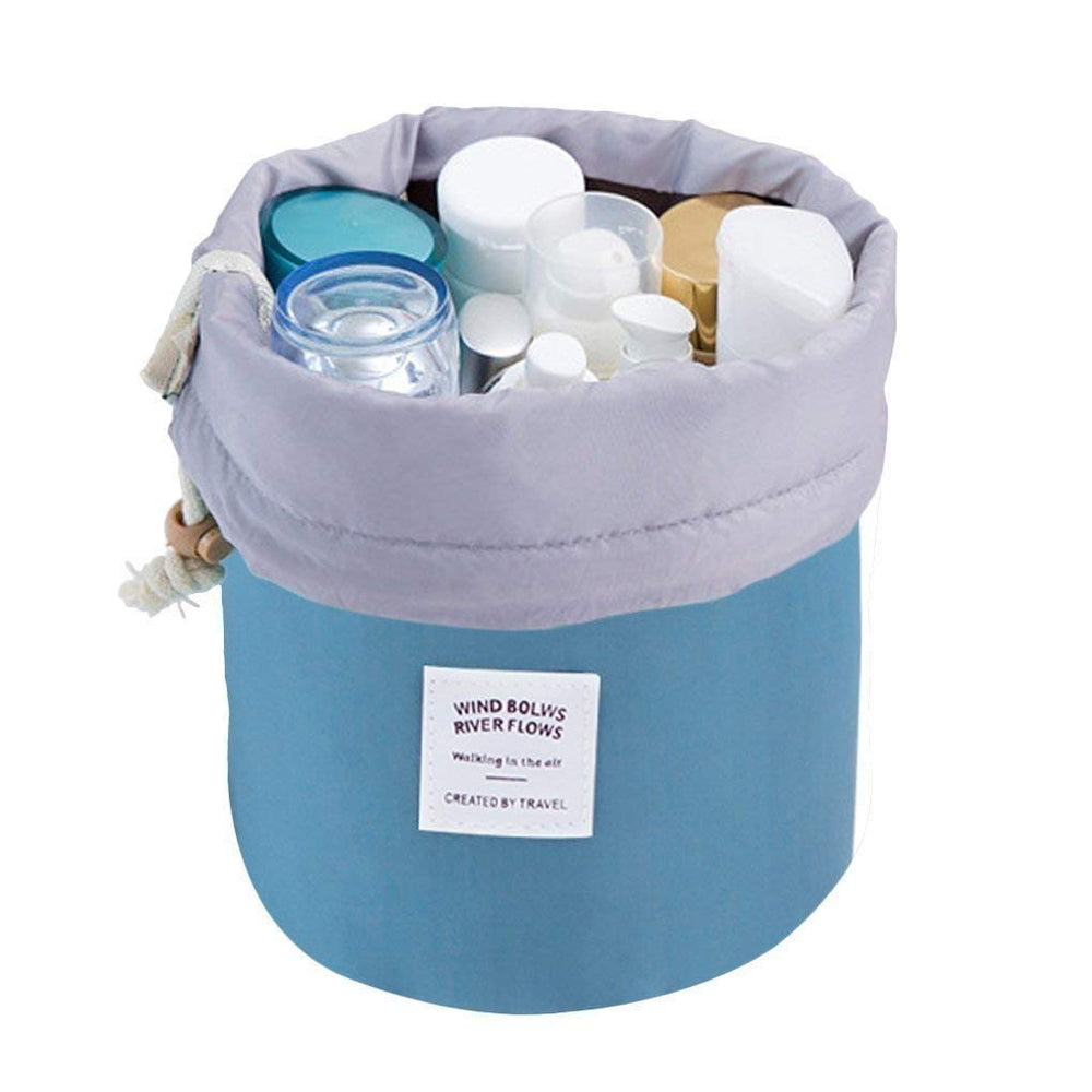 Bucket Barrel Shaped Cosmetic Bag | Toiletry Bags | Round Makeup Pouch for Girls and Women (Multi Color)