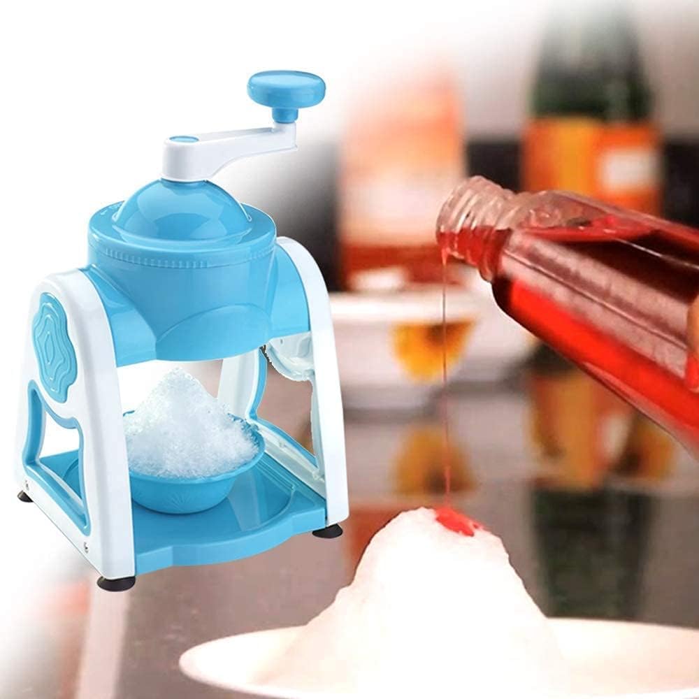 Manual Ice Gola Maker Machine with Sharp Blades, Ice Crusher, Snow Grinder, 3 Bowls, 1 Glass, 6 Sticks, and 1 Serving Dish – Ideal for Making Baraf Ka Gola, Slush, and Shaved Ice Treats