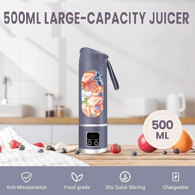 Portable JuicerBlender Electric Juicers Fruit Mixers USB Rechargeable Smoothie Mini Blender Personal Juicer 10 Blades 3 Gears With 1500 Mah Rechargeable Battery-Smoothie Juicer