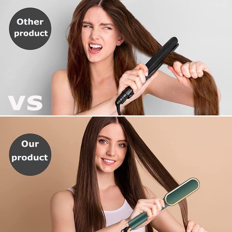 3-in-1 Ceramic Hair Straightening Brush for Women with 5 Heat Settings & 30-Second Fast Heating – Multicolored