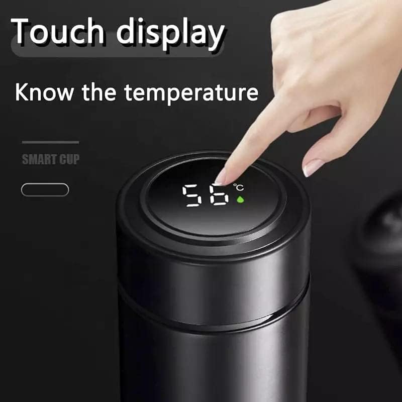 500ml Hot & Cold Smart LED Temperature Display Water Bottle, Double Wall Vacuum Insulated Flask, Food Grade SUS304 Stainless Steel Bottle