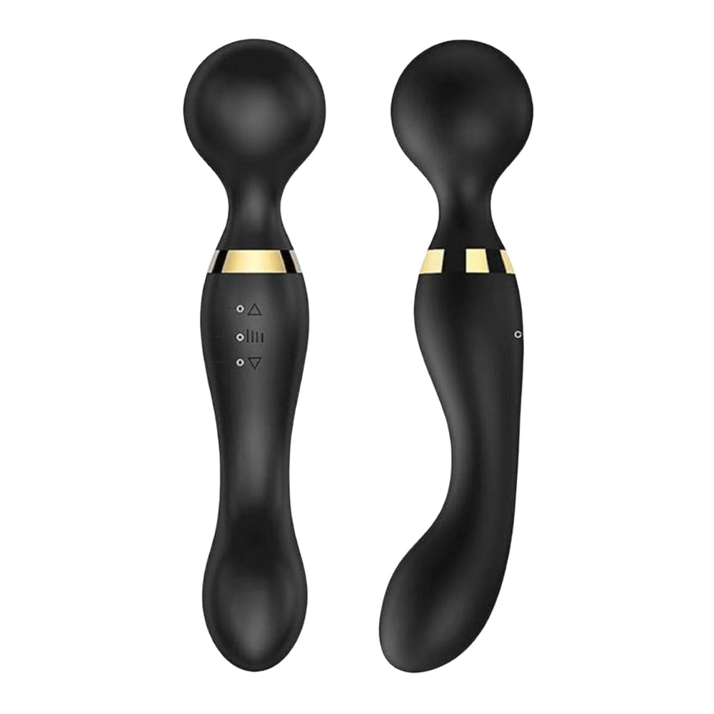 Dual Head Sports Massager – 8 Speeds, 20 Vibration Patterns, 360° Rotating Massage Stick – Waterproof, Rechargeable Body Massager for Deep Tissue Pain Relief And Relaxation (Black)