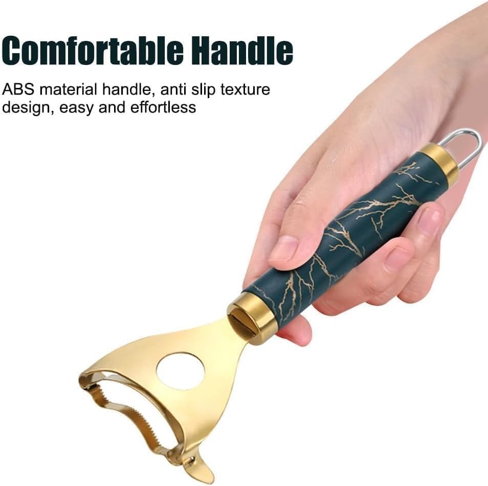 Gold Corn Peeler | Stainless Steel Corn Kernel Remover |Makai Quick & Easy Handheld Corn Cutter | Durable & Sharp Cob Stripper | Kitchen Essential for Effortless Corn Peeling