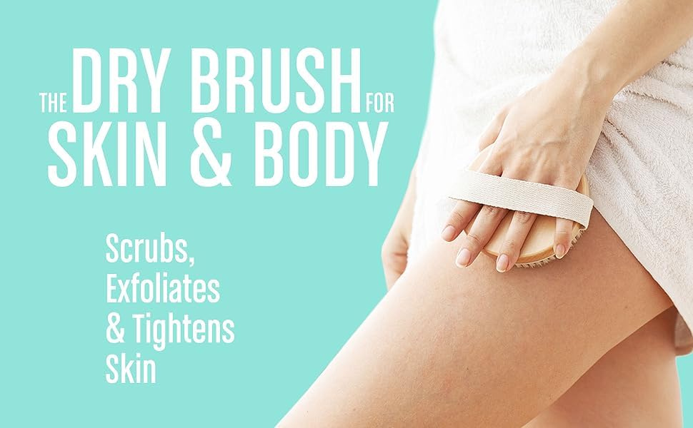 Dry Brushing Body Brush Exfoliating Body Scrubber Wooden Shower Brush Body Exfoliator Dry Brush Bath Brush for Cellulite and Lymphatic, Improve Circulation, Stop Ingrown Hairs