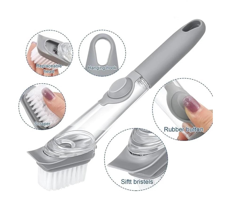 Decontamination Cleaning Brush Heavy Duty Multi-Purpose Scrubber for Deep Cleaning Industrial Home Kitchen Bathroom Car Tools Surfaces Stain Removal Durable Ergonomic Handle Anti Slip Grip
