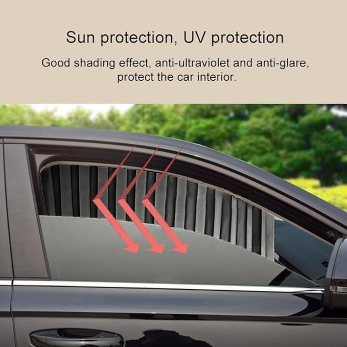 4pcs Magnetic Car Window Curtains, Car Window Sun Shade Protector - Car Sun Shade Protector Window, Car Side Window Privacy Cover, Car Curtain Window Slider, Removable - Keeps Cooler Screen