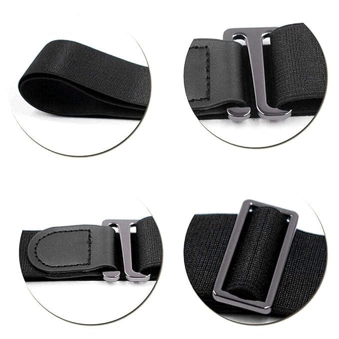 Advanced Tucker Shirt Stay Tuck in Adjustable Belt For Men And Women | Formal, Garter Elastic Strecheable Belt (Black)