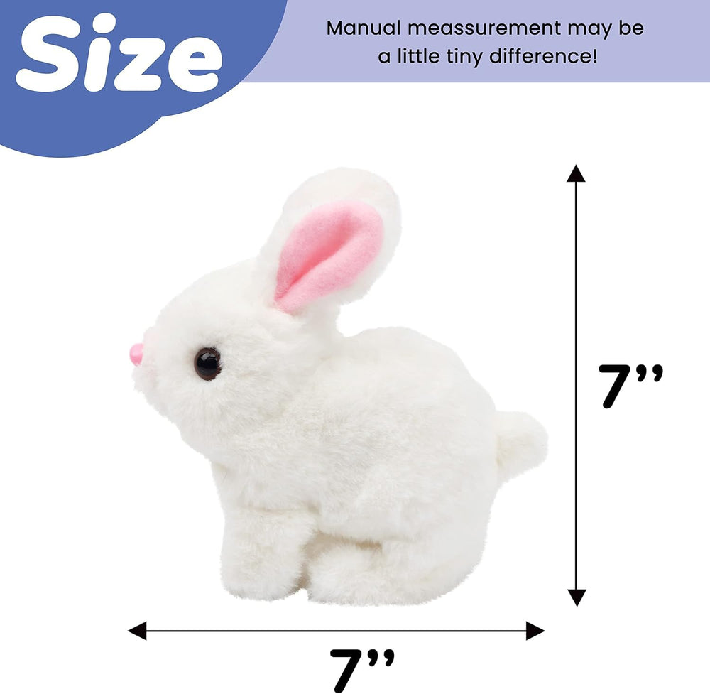 Hopping Walking Bunny Toy with Sounds, Jumping RABIT Wiggling Ears, Twitching Mouth and Nose, Educational Interactive Bunny RABIT Toy for Baby Kids (Rabbit)