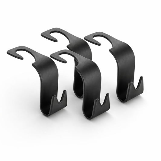 Car Backrest Hanger with Headrest Support Stand 4 Pcs – Sturdy Stance Hook for Neck & Back Support for Drivers, Multi-Purpose Seat Hanger for Bags & Clothes, Improves Posture & Driving Comfort