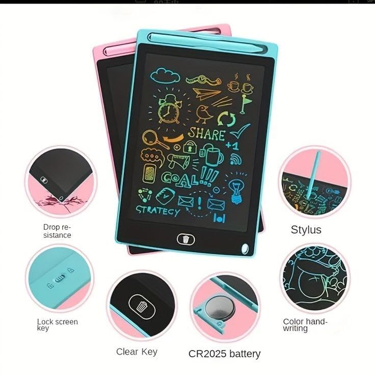 LCD Writing Tablet Drawing Board 12 Inch Colorful Girls Toys Christmas Birthday Gift for 3 4 5 6 7 Year Old Girls Erasable Drawing Tablet Doodle Board Toddler Learning Toys for Girls Age 3+ (Sky)