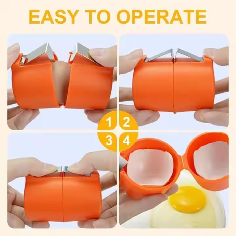 Egg Cracker Durable Multicolor Egg Shell Opener Tool Compact Manual Egg Breaker Gadget for Raw Hard Boiled Eggs Kitchen Camping Use