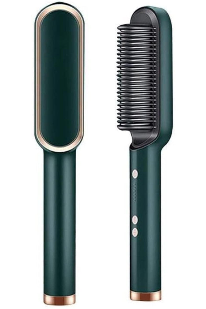 3-in-1 Ceramic Hair Straightening Brush for Women with 5 Heat Settings & 30-Second Fast Heating – Multicolored