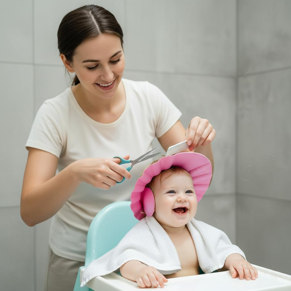 Adjustable Baby Bath Shower Cap – Soft Silicone Hair Wash Visor with Eye & Ear Protection | Waterproof Shampoo Shield for Newborns, Toddlers & Kids (Multicolor, Pack of 1)
