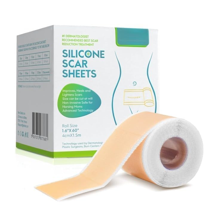 Silicone Scar Sheets,Silicone Scar Tape,Scar Tape For Surgical Scars,Silicone Scar Removal Strips For Surgical,C-Section,Tummy Tuck,Keloid Scars,Acne Scars, Reusable (1.6