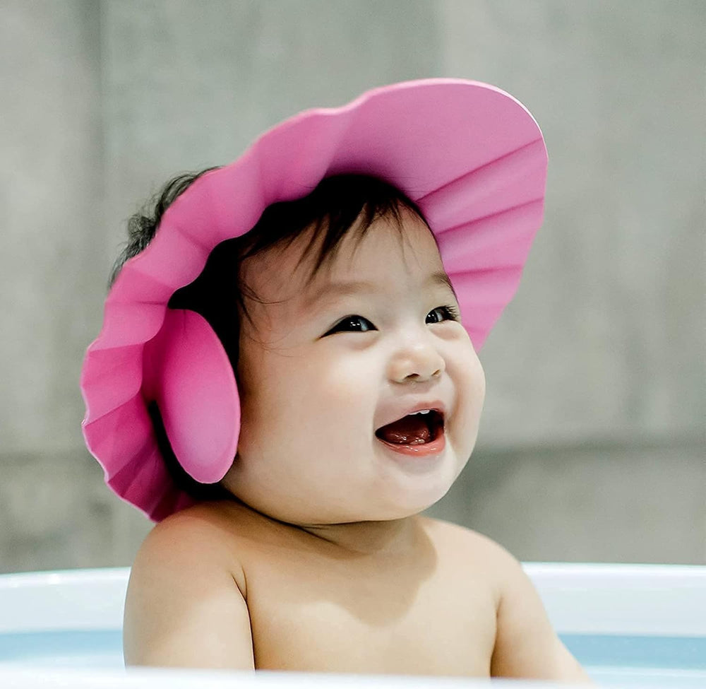 Adjustable Baby Bath Shower Cap – Soft Silicone Hair Wash Visor with Eye & Ear Protection | Waterproof Shampoo Shield for Newborns, Toddlers & Kids (Multicolor, Pack of 1)